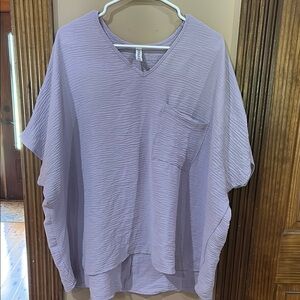 Zenana Outfitters Lavender Short Sleeve Top